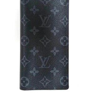 Louis Vuitton Monogram Eclipse Brazza Canvas Long Black Compact Wallet AD